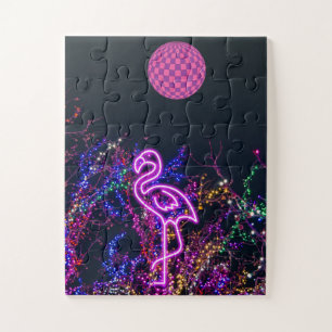 Flamingo beim Tanz-Party. Puzzle