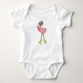 Flamingo beim Tauchen mit Schnorchel Baby Strampler (Vorderseite)