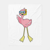 Flamingo beim Tauchen mit Schnorchel Fleecedecke (Vorderseite)