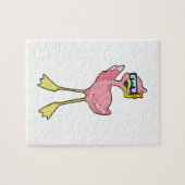 Flamingo beim Tauchen mit Schnorchel Puzzle (Horizontal)