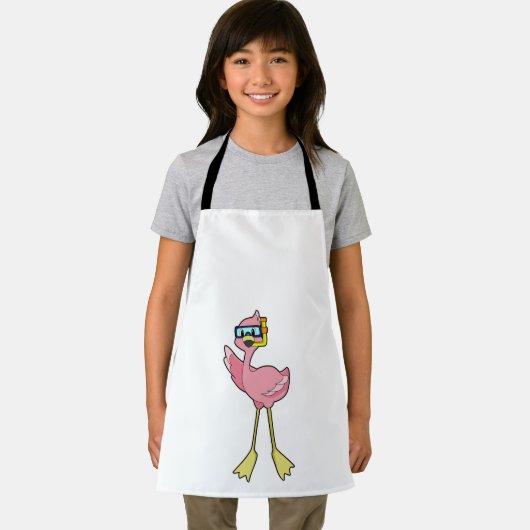 Flamingo beim Tauchen mit Schnorchel Schürze (Insitu)