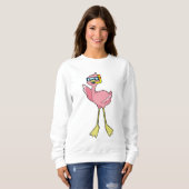Flamingo beim Tauchen mit Schnorchel Sweatshirt (Vorne ganz)