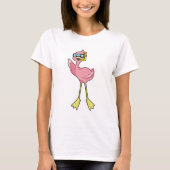 Flamingo beim Tauchen mit Schnorchel T-Shirt (Vorderseite)