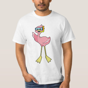 Flamingo beim Tauchen mit Schnorchel T-Shirt