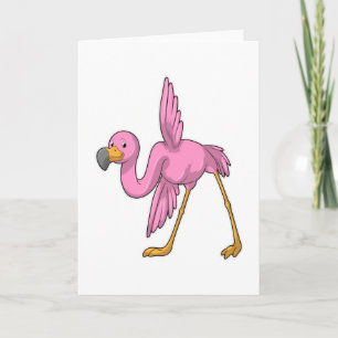 Flamingo beim Yoga Stretching-Übung Karte