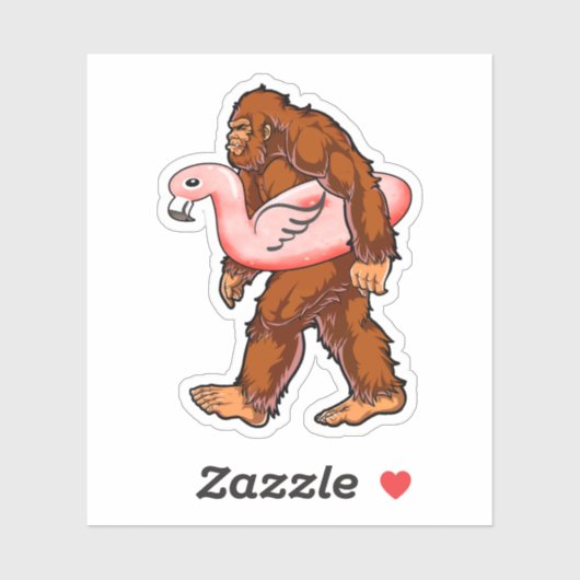 Flamingo Bigfoot Aufkleber (Blatt)