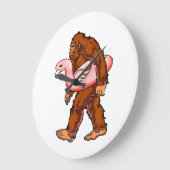 Flamingo Bigfoot Große Wanduhr (Winkel)