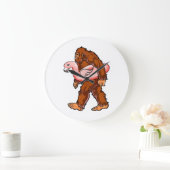 Flamingo Bigfoot Große Wanduhr (Zuhause)