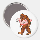 Flamingo Bigfoot Magnet (Vorderseite/Rückseite)
