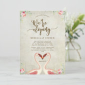 Flamingo Bindung der Knoten elopierend Einladung (Stehend Vorderseite)