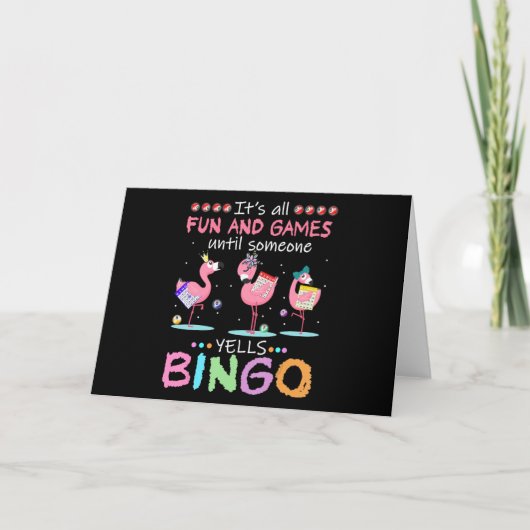 Flamingo| Bingo Funny Dankeskarte (Vorderseite)