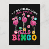 Flamingo Bingo Funny Postkarte (Vorderseite)