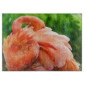 Flamingo Bird Art Glass Cutting Board Schneidebrett (Vorderseite)