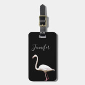 Flamingo Bird auf der Personalisierten schwarzen S Gepäckanhänger (Vorderseite vertikal)