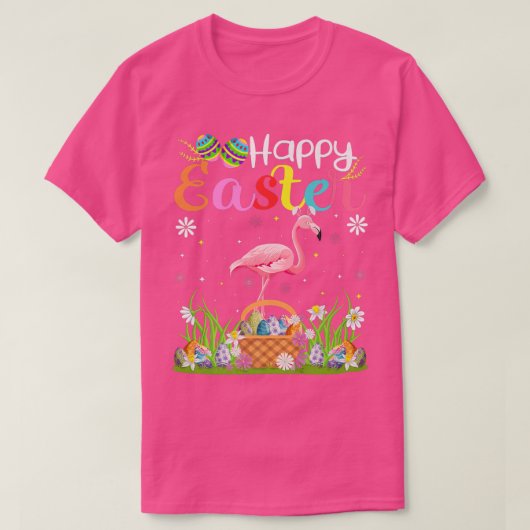 Flamingo Bird Bunny Egg Hunting Funny Flamingo Hap T-Shirt (Design vorne)