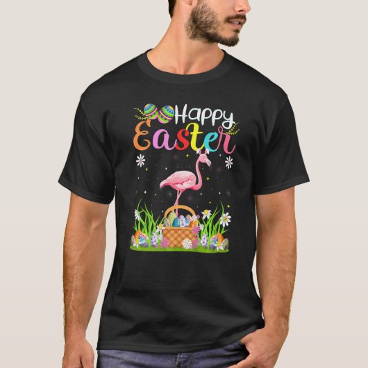 Flamingo Bird Bunny Egg Jagd Funny Flamingo Hap T-Shirt (Vorderseite)