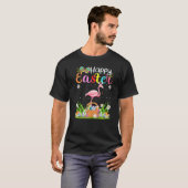 Flamingo Bird Bunny Egg Jagd Funny Flamingo Hap T-Shirt (Vorne ganz)