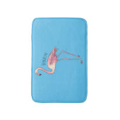 Flamingo bird cartoon illustration badematte (Vorderseite Vertikal)