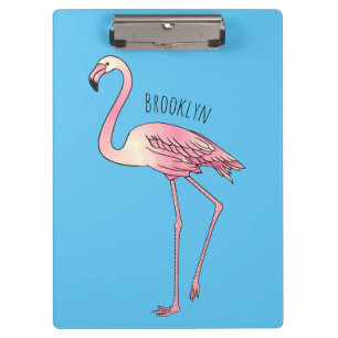 Flamingo bird cartoon illustration klemmbrett