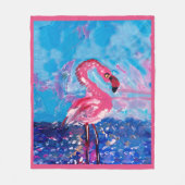 Flamingo Bird Fleecedecke (Vorderseite)