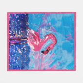Flamingo Bird Fleecedecke (Vorderseite (Horizontal))