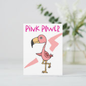 Flamingo Bird, inspirierender rosa Power Postkarte (Stehend Vorderseite)