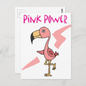 Flamingo Bird, inspirierender rosa Power Postkarte (Vorne/Hinten)