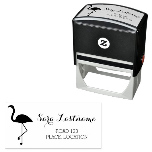 Flamingo Bird mit benutzerdefinierten Adressinform Permastempel (Beispiel)
