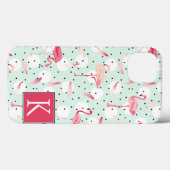 Flamingo Bird mit Federn | Anfänglich hinzufügen Case-Mate iPhone Hülle (Rückseite (Horizontal))