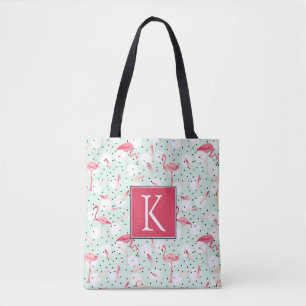 Flamingo Bird mit Federn Anfänglich hinzufügen Tasche