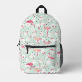 Flamingo Bird mit Federn Bedruckter Rucksack (Vorderseite)