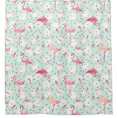 Flamingo Bird mit Federn Duschvorhang (Vorderseite)