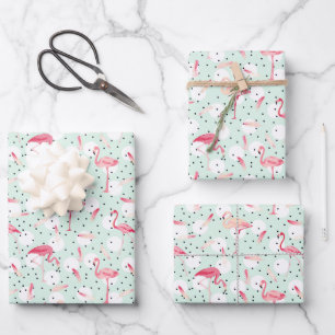 Flamingo Bird mit Federn Geschenkpapier Set