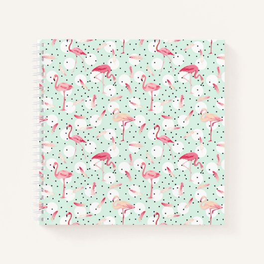 Flamingo Bird mit Federn Notizblock (Vorderseite)