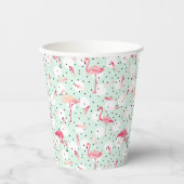 Flamingo Bird mit Federn Pappbecher (Vorderseite)