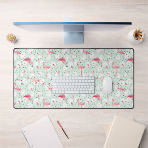 Flamingo Bird mit Federn Schreibtischunterlage