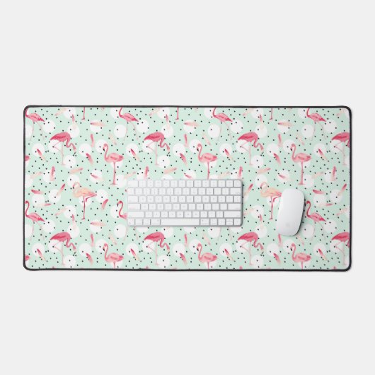 Flamingo Bird mit Federn Schreibtischunterlage (Tastatur & Maus)