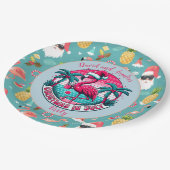 Flamingo Bird mit Hat Christmas im Juli Party Pappteller (Schrägansicht)