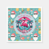 Flamingo Bird mit Hat Christmas im Juli Party Serviette (Vorderseite)