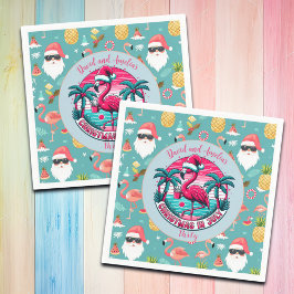 Flamingo Bird mit Hat Christmas im Juli Party Serviette