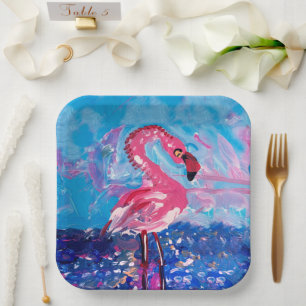 Flamingo Bird Pappteller