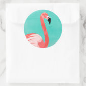 Flamingo Bird Runder Aufkleber (Tasche)