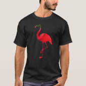 Flamingo Bird Silhouette with Red Hibiscus Flower  T-Shirt (Vorderseite)
