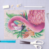Flamingo Bird Tropical Floral Funny Tissue Seidenpapier (Handwerk)