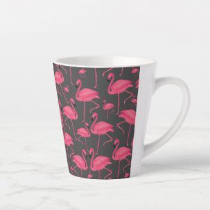 Flamingo Bird Watercolor in Dunkelgrau Design Milchtasse