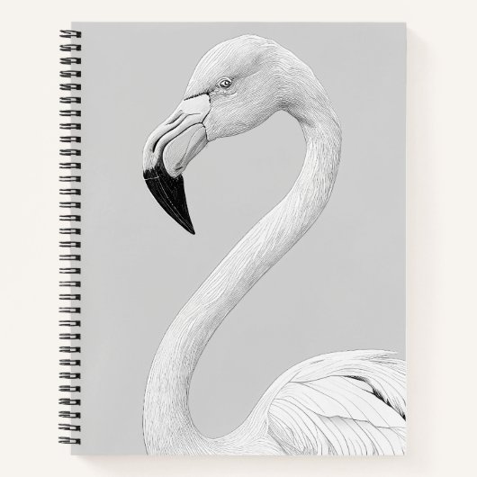 Flamingo Bird Wild Nature Animal Illustration Art Notizblock (Vorderseite)