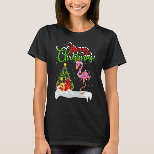 Flamingo Bird   Xmas Decoration Santa Flamingo Chr T-Shirt (Vorderseite)