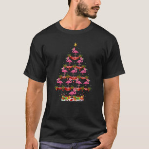 Flamingo Bird Xmas Holiday Flamingo Christmas Tre T-Shirt