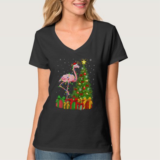 Flamingo Bird  Xmas Holiday Santa Flamingo Christm T-Shirt (Vorderseite)