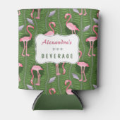 Flamingo Birds 20s Deko Fern Muster Sommer Custom Dosenkühler (Vorderseite)